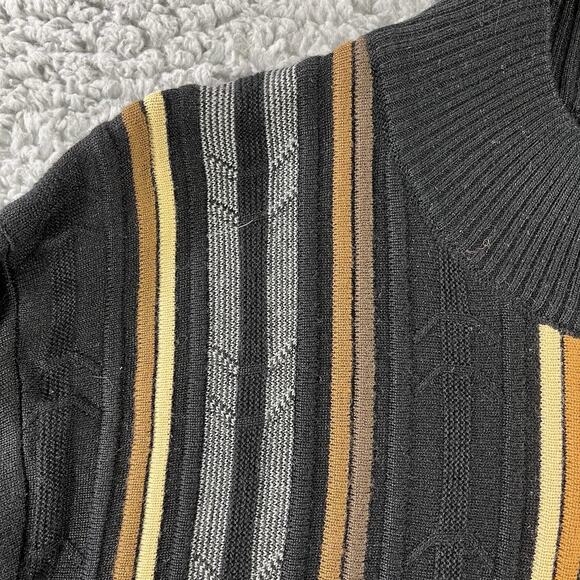 STEVE HARVEY CELEBRITY EDITION 1/4 ZIP RAYON BLEND SWEATER 2XL DEEP STRIPE MOCK - Picture 5 of 13